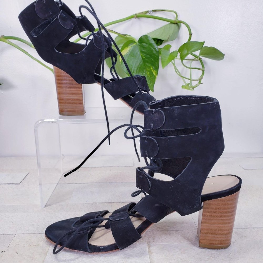 LOEFFLER RANDALL Hanna Gladiator Sandal Black Caged Block Heel 6 - Picture 6 of 13